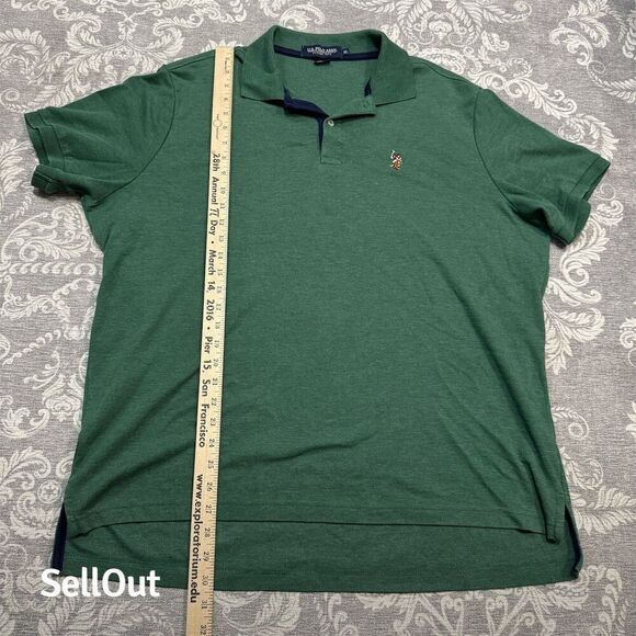 U.S. Polo Assn. Men's Green Interlock Polo Shirt XL Luxury Feel - Picture 5 of 12